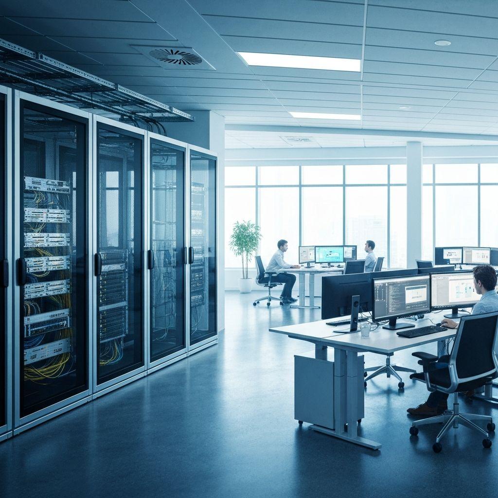Salle serveurs et poste de travail géré par Garcia IT services